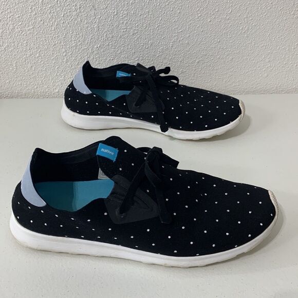 Native Sneakers Black w/‎ Embroidered Dots Sz 10 - Picture 3 of 8